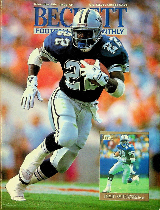 Beckett Football Magazine Dec 1991 # 21 Emitt Smith Dallas Cowboy Blair Thomas 1 1