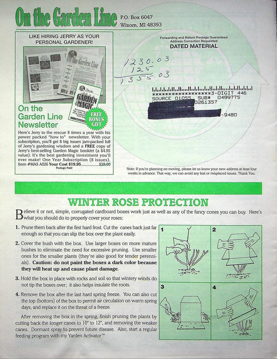 On The Garden Line Magazine November 1995 10 Steps to a Healthy Lawn, Perennials