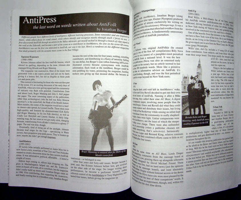 Urban Folk Magazine Zine Jan-Feb 2006 AntiPress Antifolk Roger Manning JT Lewis