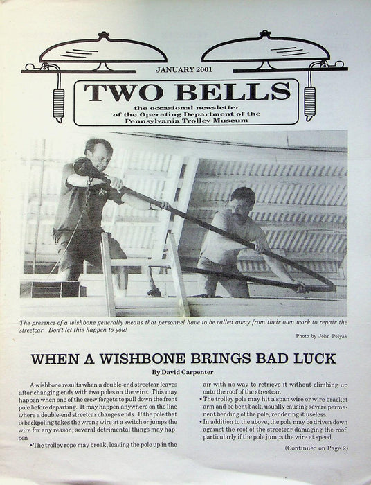 Two Bells Magazine Jan 2001 Wishbone Brings Bad Luck Operating Dep PA Museum