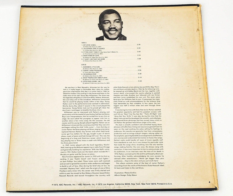 Junior Parker Sometimes Tomorrow My Broken Heart Will Die Record LP 1973 Promo 2