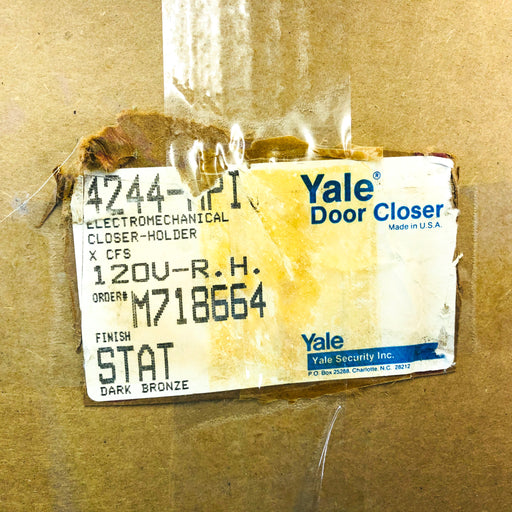 Yale 4244-MPI Door Closer Holder Electromechanical RH Dk Bronze Motor Track Only 2
