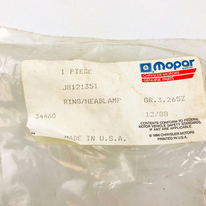 Mopar J8121351 Headlamp Ring Headlight Mount Genuine OEM New Old Stock NOS