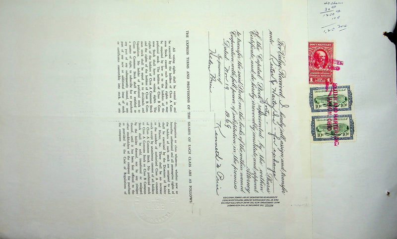 Reiter Dairy Company Stock Certificate Bond Scripophilly Akron Ohio 1965 No 272