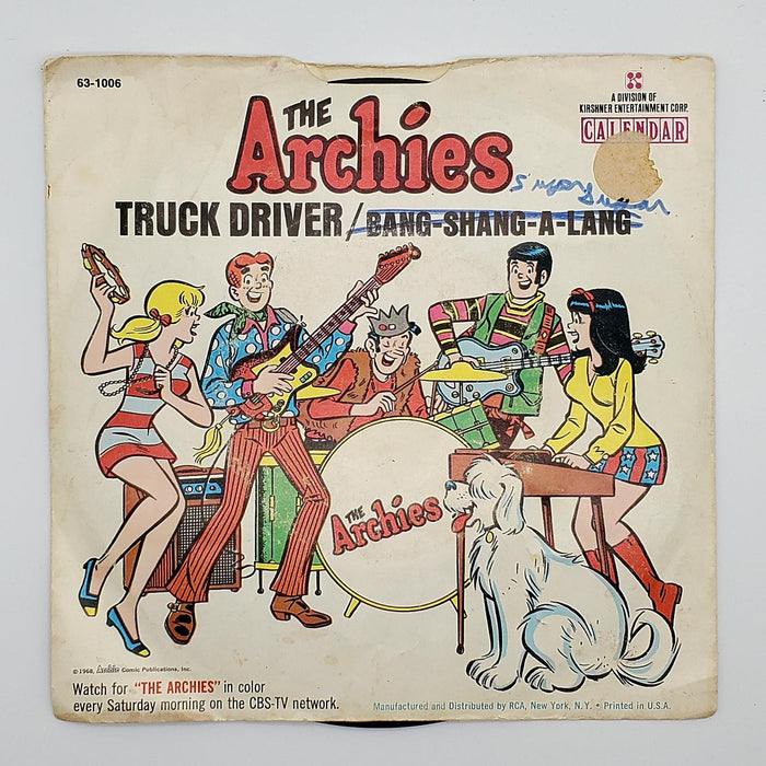 The Archies Bang-Shang-A-Lang / Truck Driver 45 RPM Single Record Calendar 1968 1
