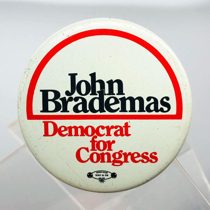 John Brademas Democrat For Congress Button Pin 2" Indiana Politician Campaign 3