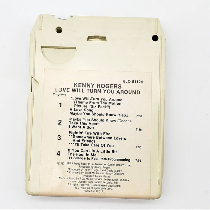 Kenny Rogers Love Will Turn You Around 8-Track Tape Album Liberty 1982 S104736