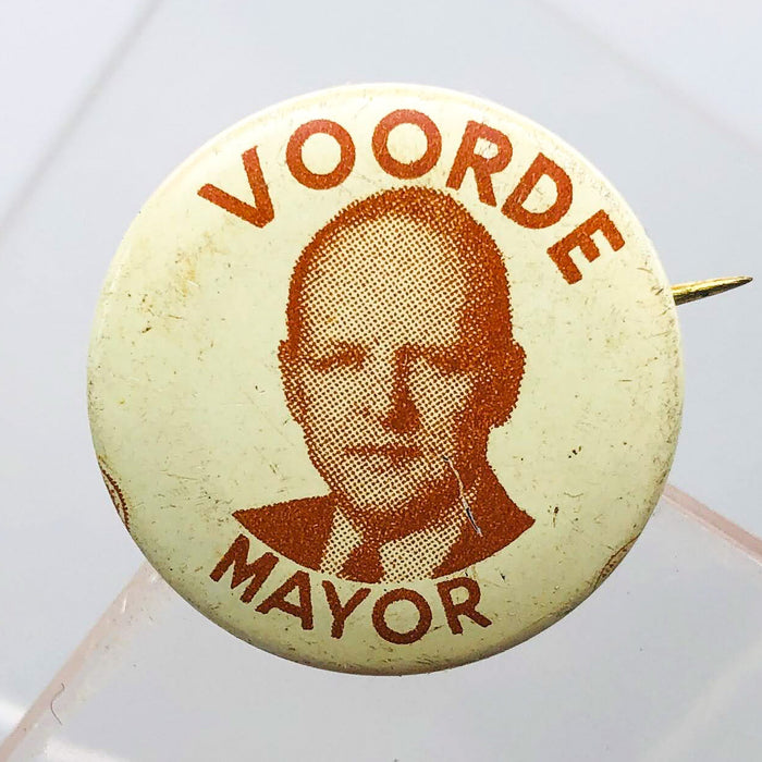 Voorde for Mayor Button Pin .75" South Bend Indiana Political Campaign Edward 7