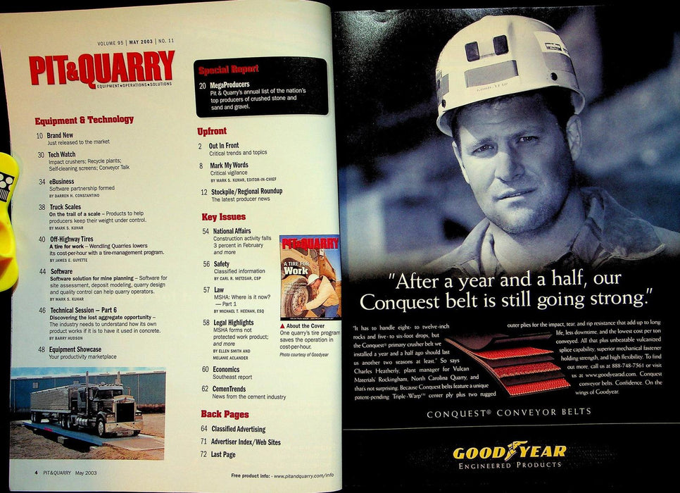 Pit&Quarry Magazine May 2003 Vol 95 # 11 A Tire for Work