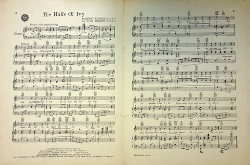 Vintage Sheet Music The Halls Of Ivy Henry Russell Vick Knight Slow Love Song 2