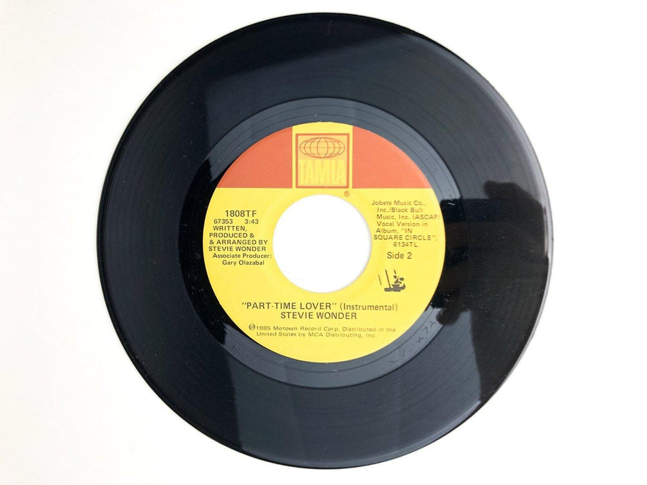 Stevie Wonder 45 RPM 7" Single Part-Time Lover + Instrumental Motown 1985 3