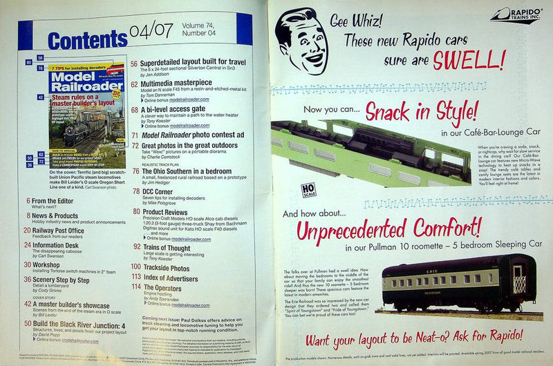Model Railroader Magazine April 2007 Vol 74 No 4 Steam Rules, Master Builder