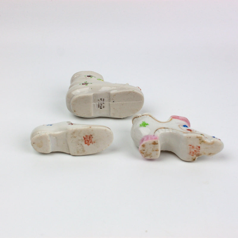 Occupied Japan Mini Shoe, High Heel, Boot w/ Floral Flowers 2 Inches 5