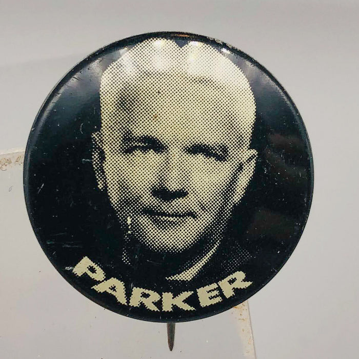 Parker Political Campaign Button Pin .875" Lithographers Union Label Vintage 19