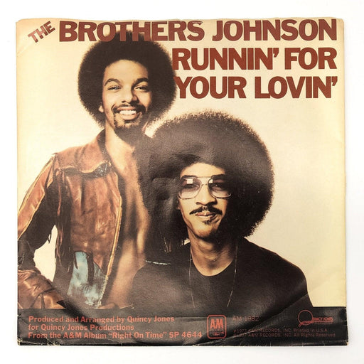 The Brothers Johnson Runnin' For Your Lovin' Record 45 Single AM-1982 A&M 1977 1