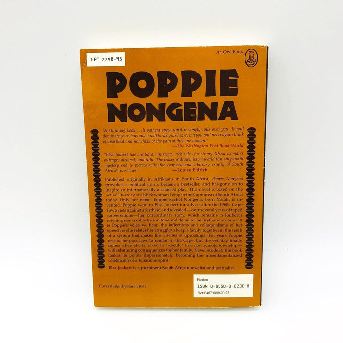 Poppie Nongena Paperback Elsa Joubert 1987 Woman Struggle Apartheid South Africa 2