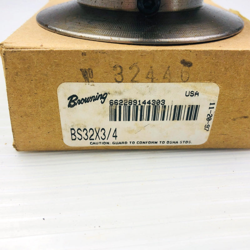 Browning BS32x3/4 Single Groove Pulley Sheave 3/4 Bore Keyed New Old Stock NOS 2