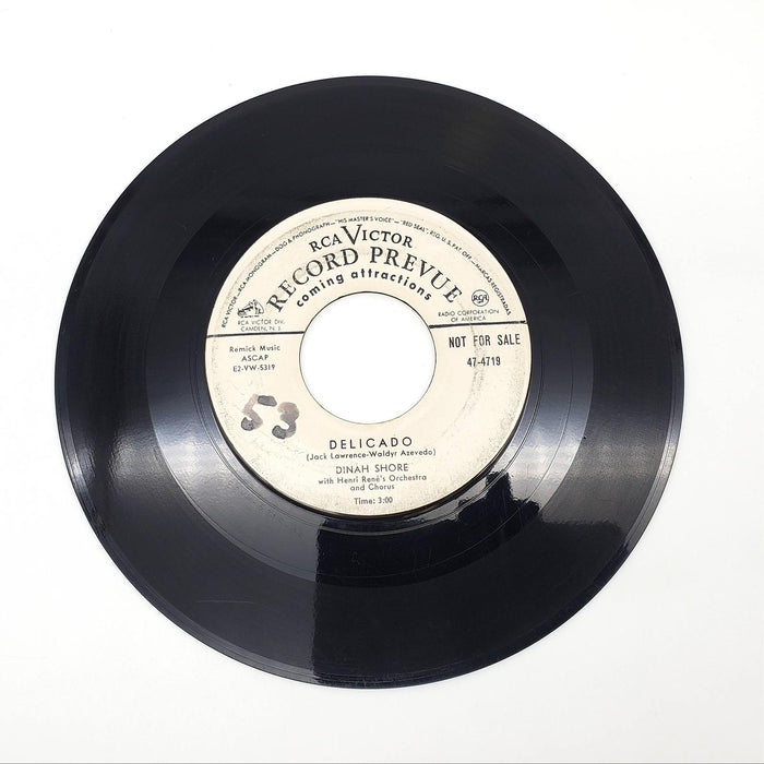 Dinah Shore Delicado Single Record RCA Victor 1952 47-4719 PROMO 1