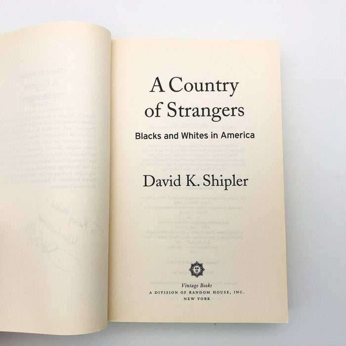 A Country of Strangers Paperback David K Shipler 1997 1st Edition Signed/Inscrib 9