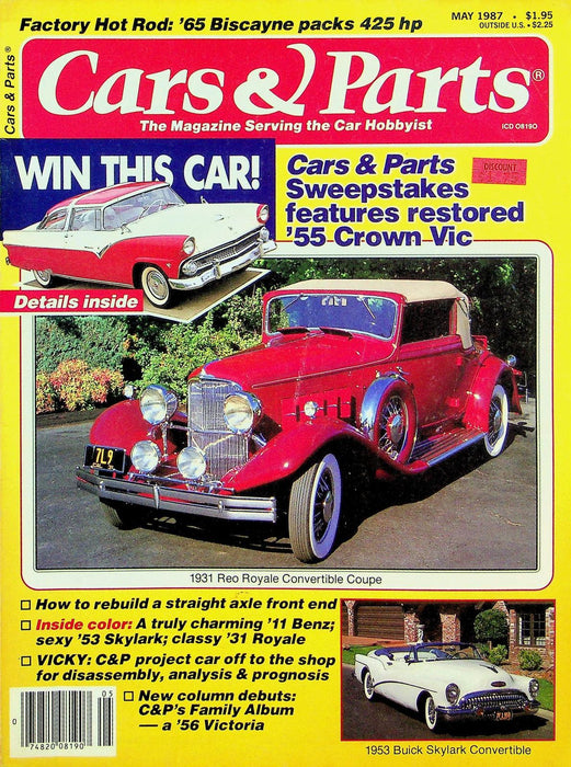 Cars & Parts Magazine May 1987 Vol 30 No 5 Sweepstakes Restored '55 Crown Vic