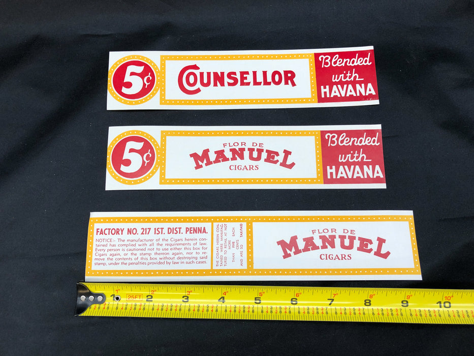 Flor De Manuel Cigar Label Box Wrapper Original Unused Blended with Havana