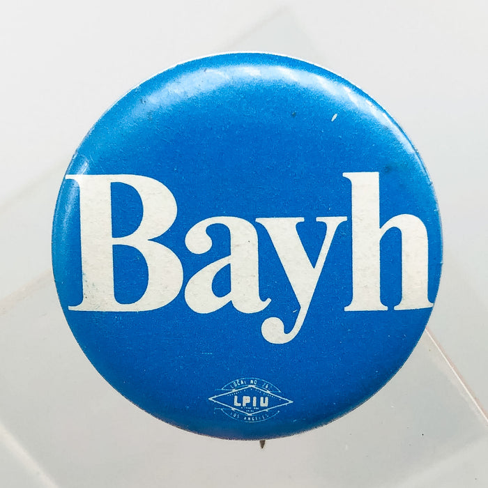 Birch Bayh Political Button Pin 1" Presidential Campaign Indiana Blue Union 2