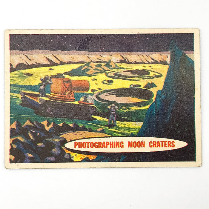 1957 Topps Space Card #45 Photographing Moon Craters Chewing Gum Cartoon Art