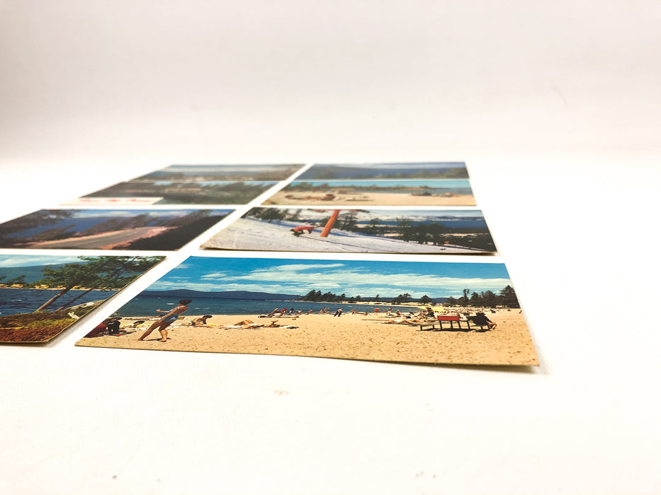 Vintage Lake Tahoe Postcards Feed the Trout Beaches Skiing Meek's Bay (Lot of 7)