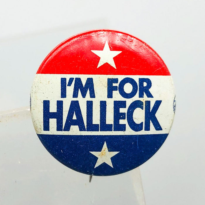 I'm For Halleck Button Pin .75" Indiana Politician Campaign Republican Stars 4