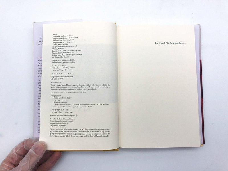 Next of Kin Joanna Trollope 2001 Viking Hardcover 1st Ed/Print Rural Farm Family 8