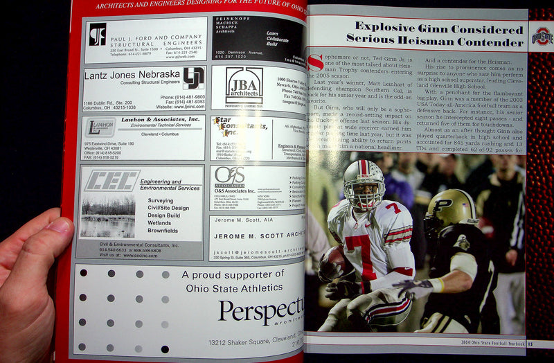 Ohio State Buckeye Yearbook 2004 Review Game By Game Recap Ted Ginn Jr AJ Hawk 2