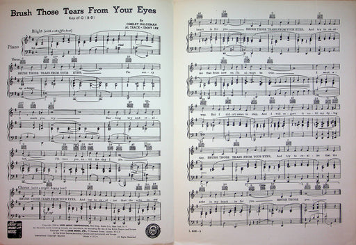 Brush Those Tears From Your Eyes Sheet Music Oakley Haldeman 1948 Evelyn Knight 2