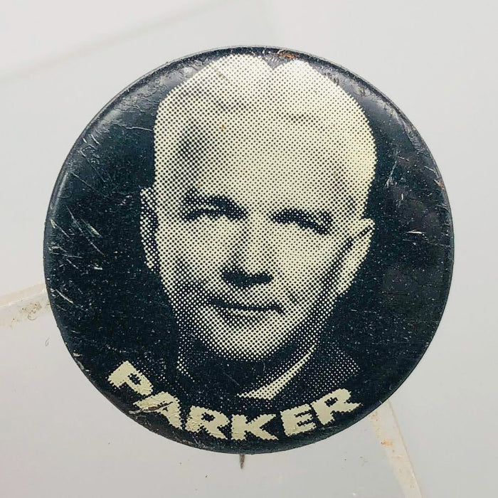 Parker Political Campaign Button Pin .875" Lithographers Union Label Vintage 16