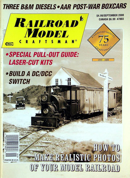 Railroad Model Craftsman Magazine September 2008 Vol 77 No 4 Realistic Photos