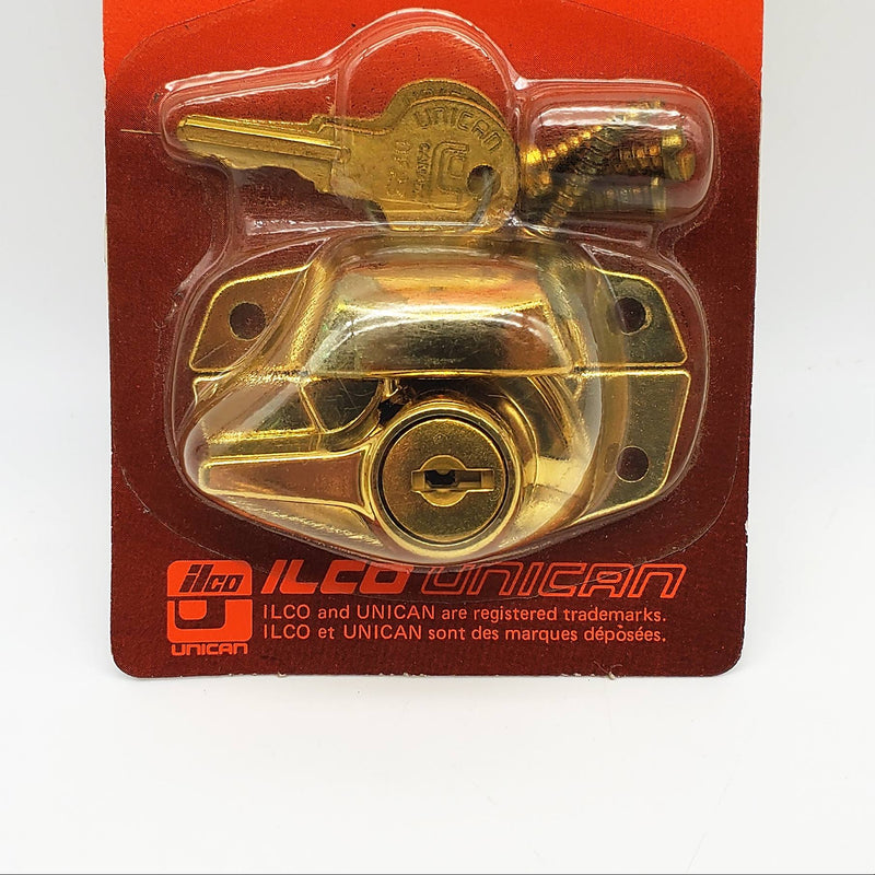 Ilco Keyed Window Lock Bright Brass w/ 2 Keys #203-03-51 NOS