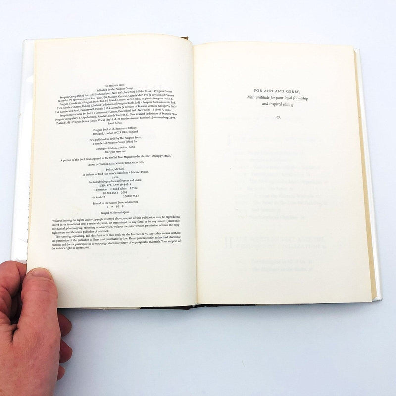 In Defense Of Food Hardcover Michael Pollan 2008 Food Habits Nutrition Beliefs 8