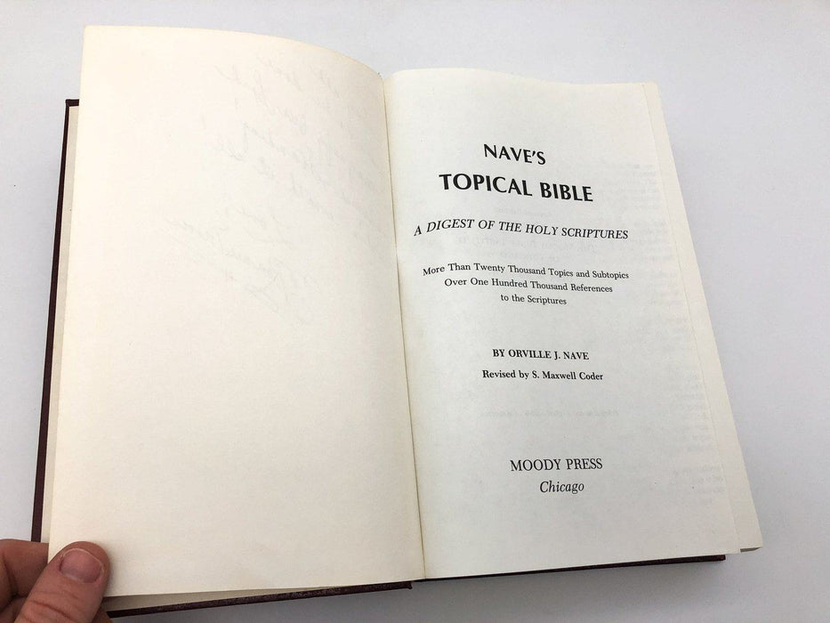 Nave's Topical Bible Orville J Naive 1974 Moody Press Hardcover Red Revised 7