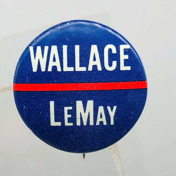 George Wallace Curtis LeMay Button Pin .875" Presidential Campaign Vintage 5