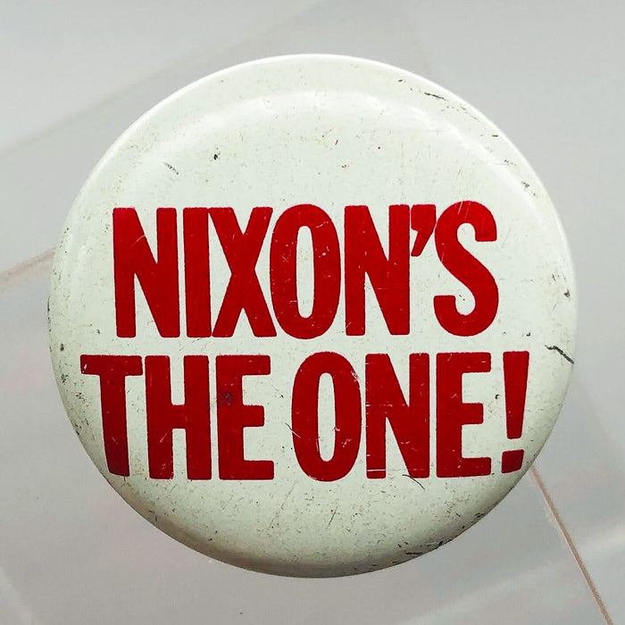 Nixon's The One Button 1" Pinback Presidential Political Campaign Red White 6