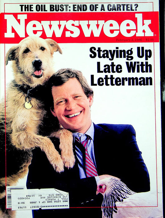 Newsweek Magazine February 3 1986 David Letterman Reagan USS Saratoga To Libya