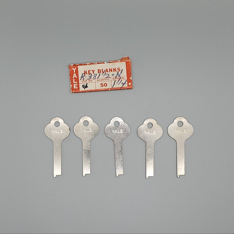5x Yale R831 1/2 1/4 Key Blanks Flat Steel NOS 3