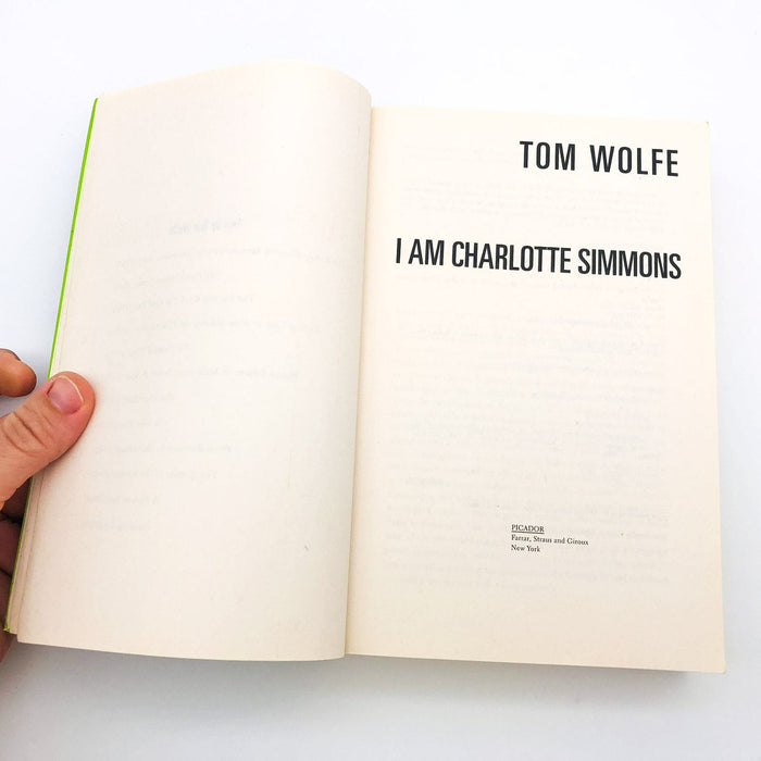 I Am Charlotte Simmons Hardcover Tom Wolfe 2005 College Women Social Classes 6