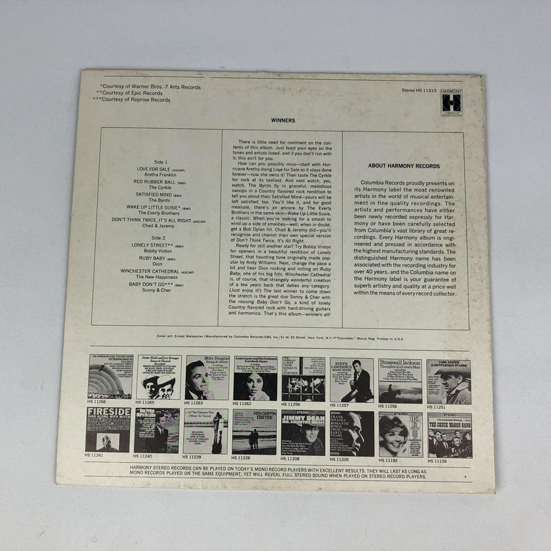 Various Winners Record 33 RPM LP HS 11310 Harmony Records 1969 2