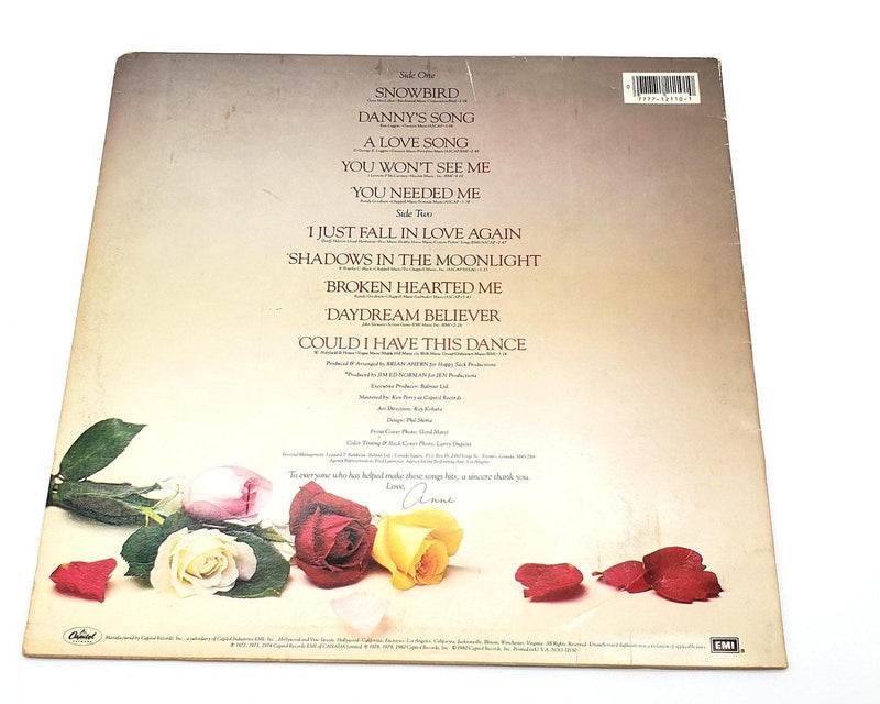 Anne Murray's Greatest Hits 33 RPM LP Record Capitol Records 1980 SOO-12110 1 2