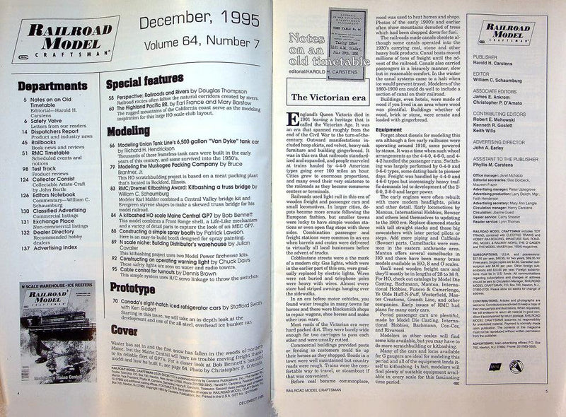 Railroad Model Craftsman Magazine December 1995 Vol 64 No 7 Maine Central GP7