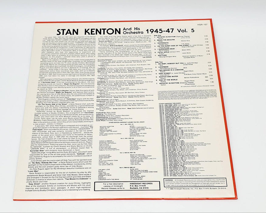 Stan Kenton & His Orchestra The Uncollected 1945-47 Vol. 5 LP Record 2