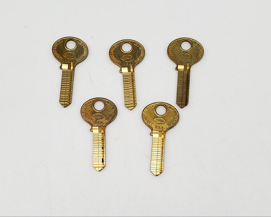 5x Corbin 8687C R2 Key Blanks Brass USA Made NOS 3