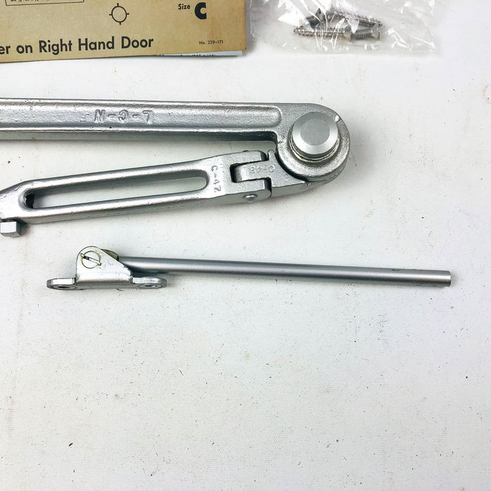 LCN Size C Potbelly Closer Arm HO90 NH ALUM Hold Open 90 Non-Handed Aluminum