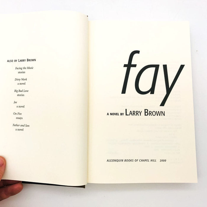 Fay Hardcover Larry Brown 2000 Coming of Age Women Runaway Poverty 1st Edition 7