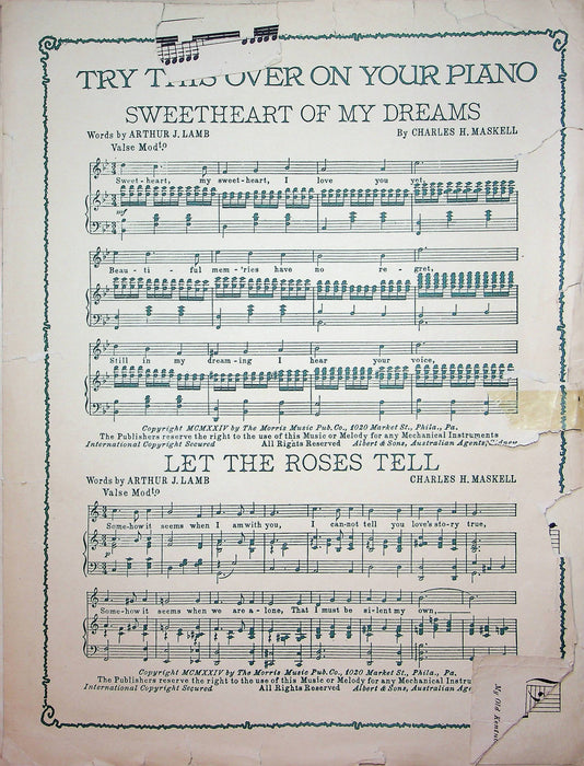 My Old Kentucky Home Vintage Sheet Music Louis A Drumheller Op 62 Piano 1902 6